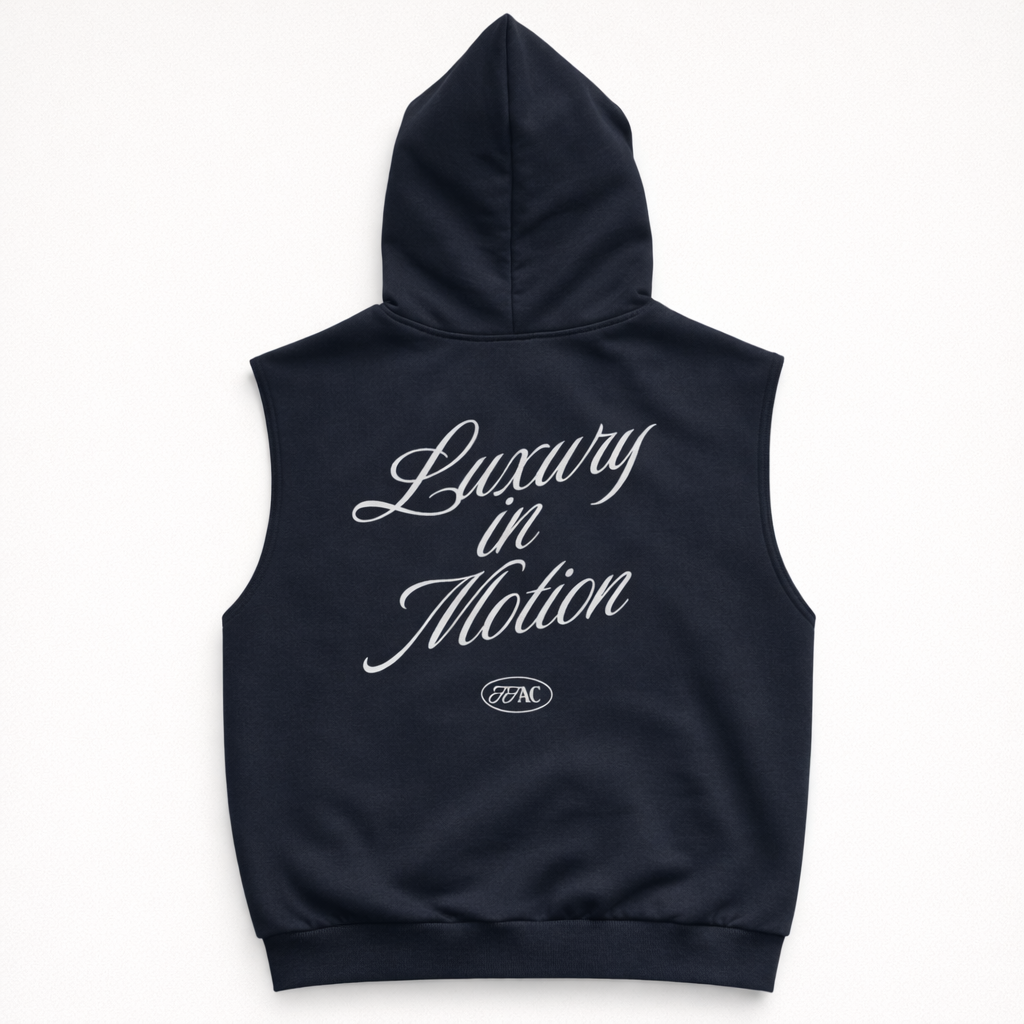 LUXURY IN MOTION SLEEVELESS HOODIE