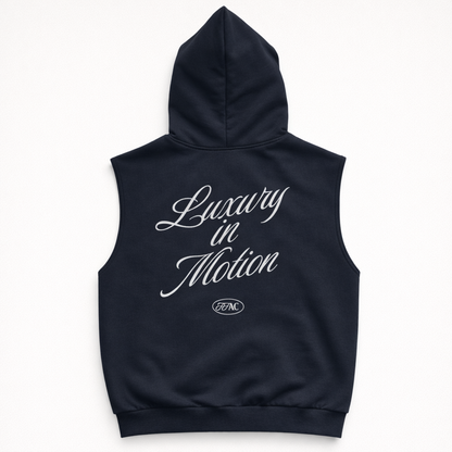 LUXURY IN MOTION SLEEVELESS HOODIE